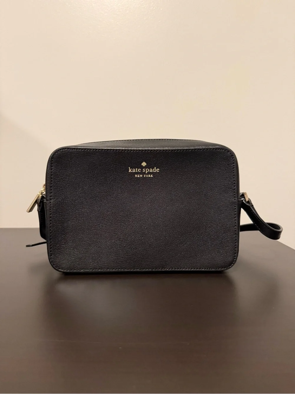 Kate Spade New York Black Leather Camera Crossbody Bag